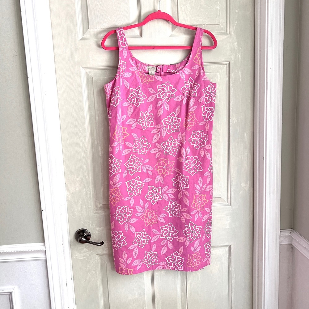 Sigrid Olsen Sport Sheath Dress Womens 14 Floral Sleeveless Pink Y2K Tropical - Picture 2 of 9